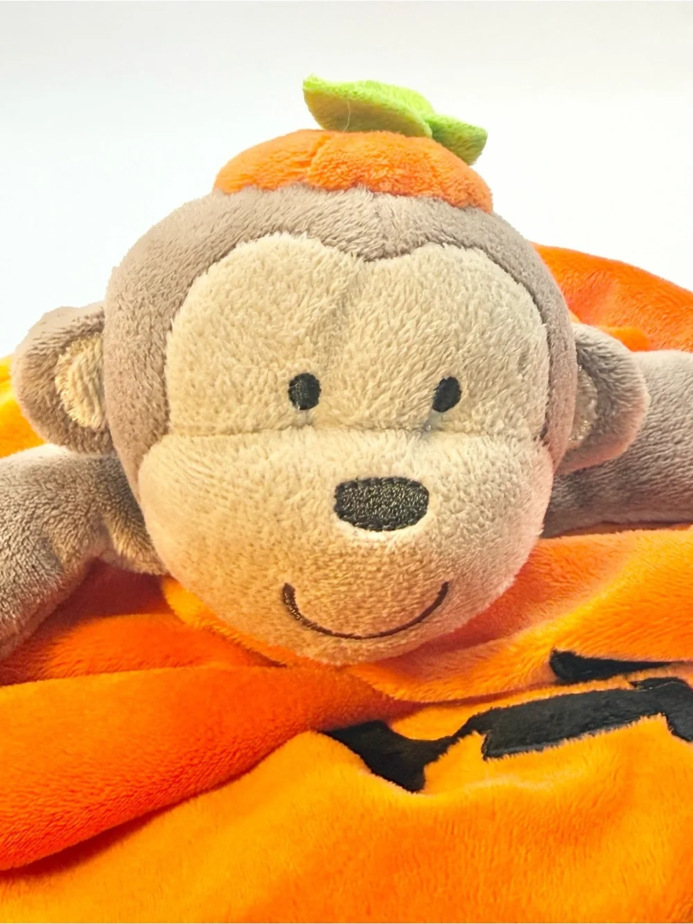 Carter's Plush Security Blanket, Pumpkin Monkey Halloween stuffy